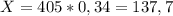 X=405*0,34=137,7