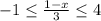 -1 \leq \frac{1-x}{3} \leq 4