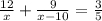 \frac{12}{x}+ \frac{9}{x-10}= \frac{3}{5}