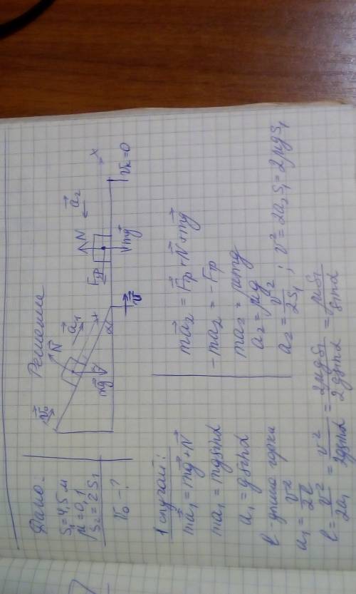 Тело соскальзывает с гладкой горки, у подножки горки тело плавно переходит в скольжение по горизонта