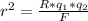 r^{2} = \frac{R* q_{1} * q_{2} }{F}