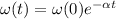 \omega(t)=\omega(0)e^{-\alpha t}