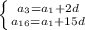 \left \{ {{a_3=a_1+2d} \atop {a_{16}=a_1+15d}} \right.