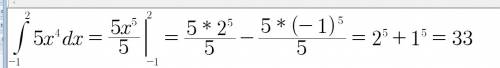 Интеграл. вычислите ∫(сверху 2 снизу -1) 5x^4dx