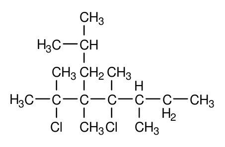 Напишите структурные формулы соединений по их названиям: 2,4-дихлор-2,3,4,5-тетраметил-3-изобутилгеп