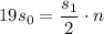 19s_0= \dfrac{s_1}{2}\cdot n