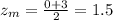 z_m= \frac{0+3}{2}=1.5