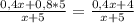 \frac{0,4x+0,8*5}{x+5}= \frac{0,4x+4}{x+5}