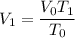 V_{1} = \dfrac{V_{0}T_{1}}{T_{0}}