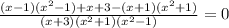 \frac{(x-1)(x^2-1)+x+3-(x+1)(x^2+1)}{(x+3)(x^2+1)(x^2-1)}=0