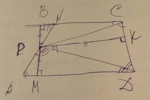Биссектрисы углов с и d трапеции abcd пересекаются в точке e, лежащей на стороне ab. доказать, что т