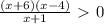 \frac{(x+6)(x-4)}{x+1} \ \textgreater \ 0