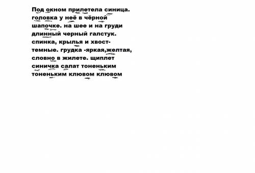 Под окном прилетела синица. головка у неё в чёрной шапочке. на шее и на груди длинный черный галстук