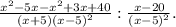 \frac{x^2-5x-x^2+3x+40}{(x+5)(x-5)^2} : \frac{x-20}{(x-5)^2}.