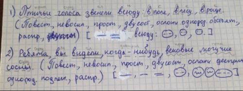 50 разобрать по членам предложения 2 предложения и сделать схему. 1) птичьи голоса звенели всюду: в