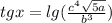 tgx=lg ( \frac{c^4 \sqrt{5a} }{b^3} )