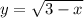 y= \sqrt{3-x}