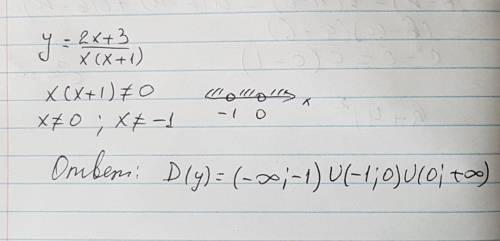 Найдите область определения функции : 2x+3/(дробь)x(x+1)