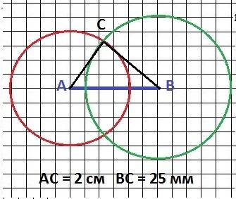 1)начертите в тетради отрезок ав длиной 3 см. проведите окружность с центром в точке а радиусом 2 см