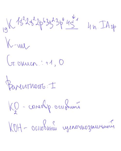 Дать характеристику элементу номер 19