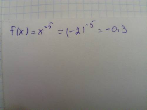 Функцию задано формулой f(x)=х^-5 нужно найти f(-2)