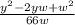 \frac{y^2-2yw+w^2}{66w}