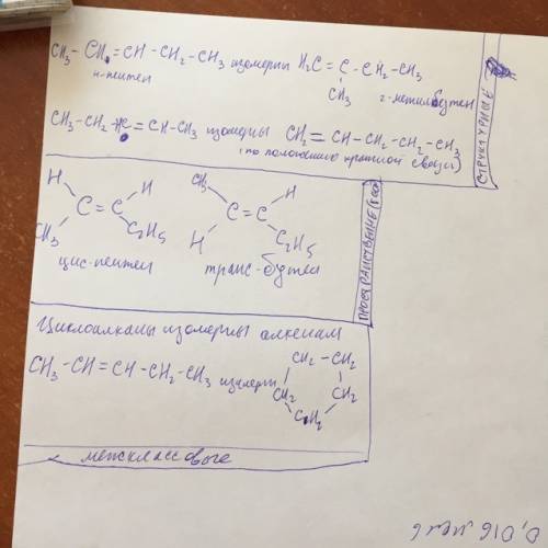 Составьте формулы изомеров пентена: 2 структурные 2 пространственные 2 межклассовые