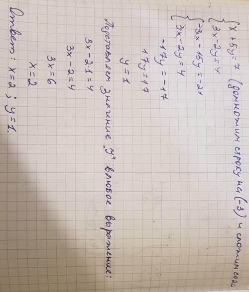 Как мне решить вот эти уравнения ? х+5у=7 3х-2у=4 х-3у=17 х-2у=-13 х+12у=11 5х-3у=3 у-3х=5 2х+2у=23