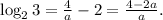 \log_23=\frac{4}{a}-2=\frac{4-2a}{a}.