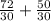 \frac{72}{30} + \frac{50}{30}