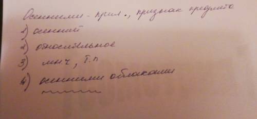 Полный морфологическикий разбор прилагательного осенними облаками