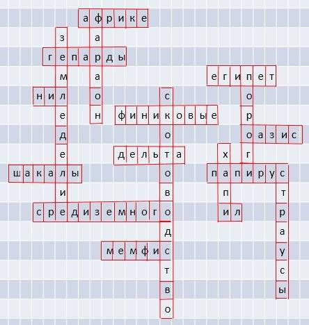 Кроссворд на тему древний египет 20 слов 5 класс с ответами