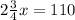 2\frac{3}{4}x=110