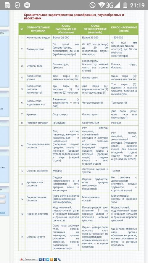Характеристика делания ракообразных , насекомых и паукообразных на классы