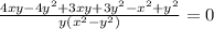 \frac{4xy-4 y^{2}+3xy+3y^{2}- x^{2}+y^{2}}{y( x^{2}-y^{2} )} =0