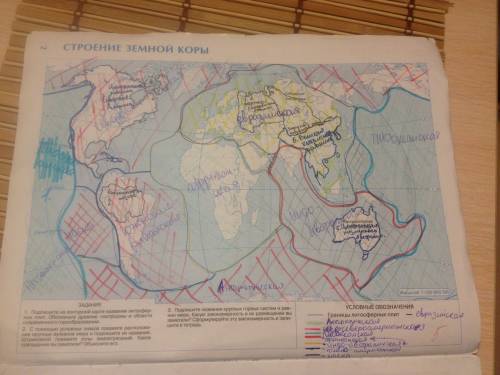 20 выделить в пределах материковой части плит платформы, пользуясь картой строения земли в атласе !