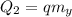 Q_2 = qm_y