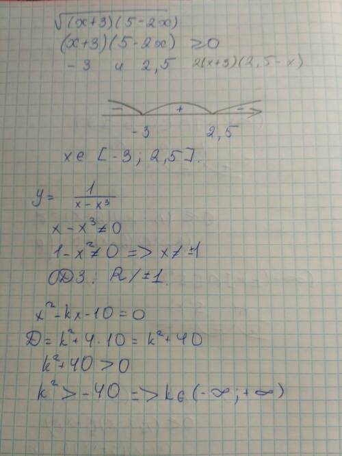 4.при каких значениях х имеет смысл выражение √((х+3)(5- 5.найдите область определения функции: у=1/