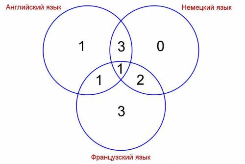 Все участники поездки владеют по крайней мере одним из трёх иностранных языков. 6 из них владеют , 6