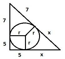 Если точка касания вписанной в прямоугольный треугольник окружности делит один из катетов на отрезки