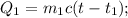 Q_{1} =m_{1} c(t-t_{1} );