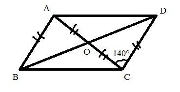 Решить 1. авсd-параллелограм. диагональ ас в 2 раза больше ав угол асд =140 гр. найти угол между диа