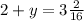 2+y=3\frac{2}{16}