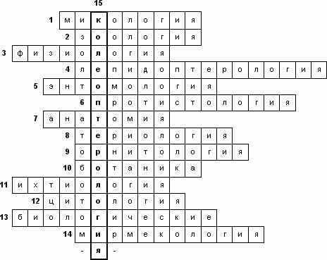 Составить кроссворд на тему ракообразные, 25 вопросов