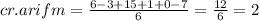 cr.arifm = \frac{6 - 3 + 15 + 1 + 0 - 7}{6} = \frac{12}{6} = 2