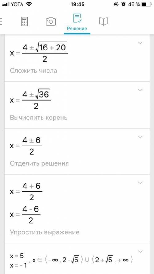 Решите уравнение log 0.5 (x^2-4x-1)=-2