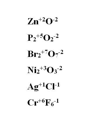 Рассчитать степень окисления атомов вещества zno, p2o2, br2o7, ni2o3,agci,crf6