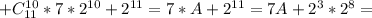 +C_{11}^{10}*7*2^{10}+2^{11}=7*A+2^{11}=7A+2^3*2^8=