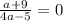 \frac{a+9}{4a-5} =0