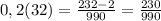 0,2(32)= \frac{232-2}{990} = \frac{230}{990}